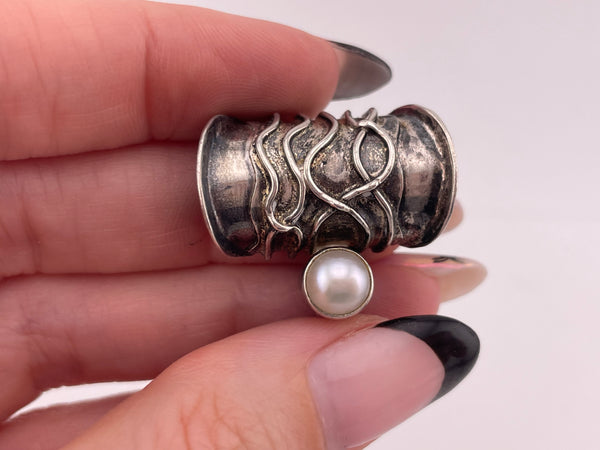 sterling silver pearl pendant