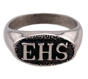 size 3 sterling silver 'EHS' letters initials ring