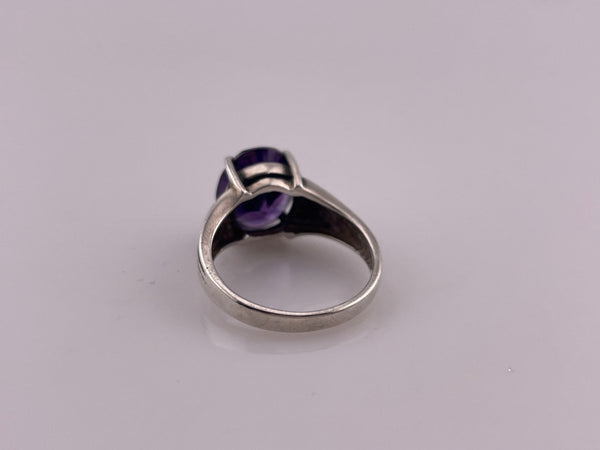 size 7.25 sterling silver faceted purple red CZ ring
