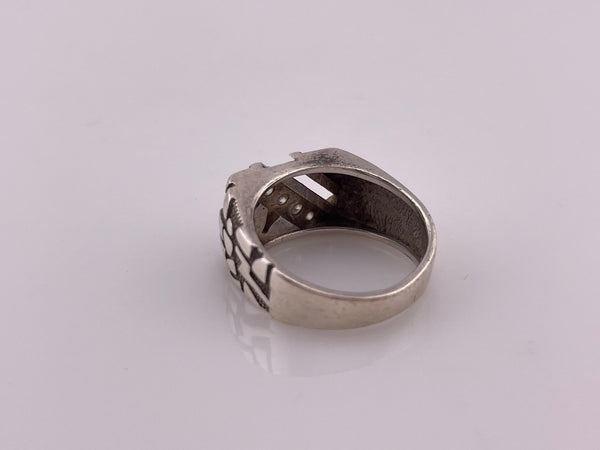 size 7.25 sterling silver rhinestone ring