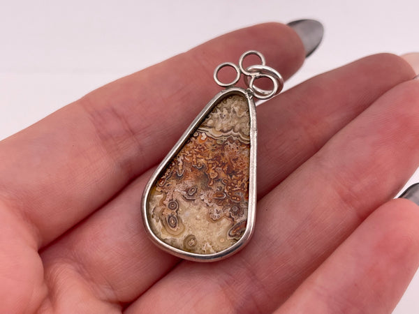 sterling silver agate pendant