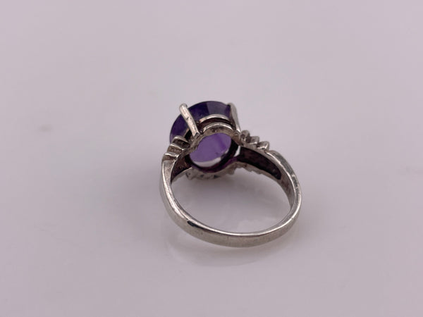 size 7 sterling silver faceted amethyst ring