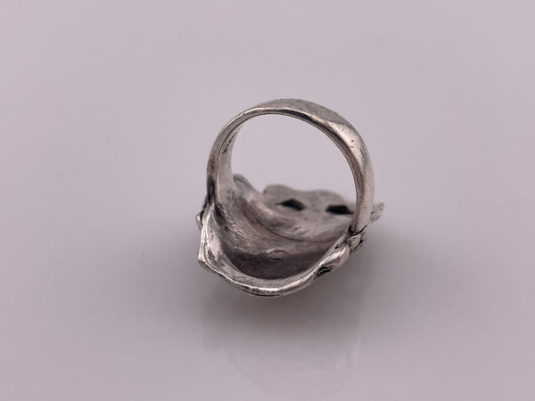 size 5 sterling silver Art Nouveau style face profile ring