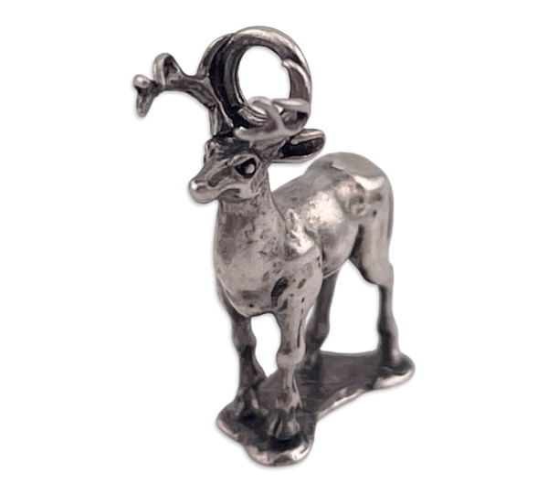 sterling silver deer charm pendant