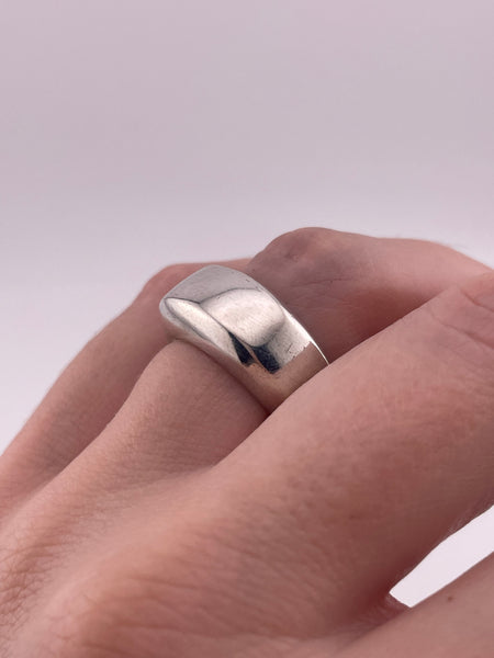 size 6.75 sterling silver chunky heavy stoneless ring