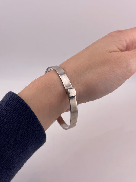 sterling silver artisan bangle bracelet