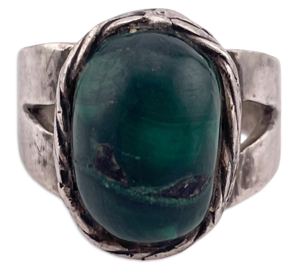 size 9.5 sterling silver malachite ring
