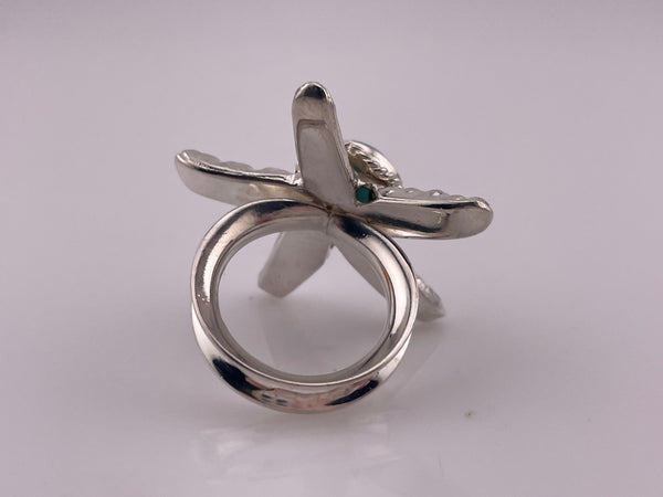 size 8 sterling silver larimar starfish curved band ring