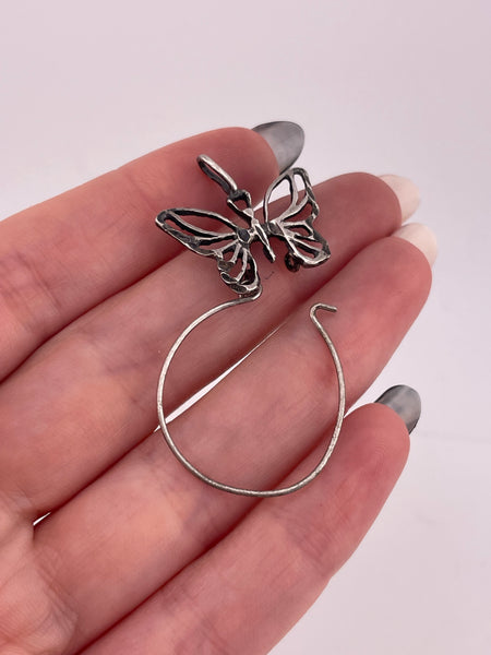 sterling silver butterfly charm holder pendant