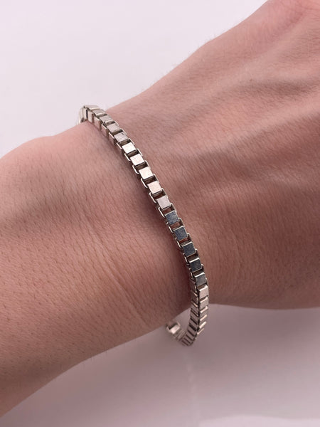 sterling silver 9" 3.74mm box chain link bracelet