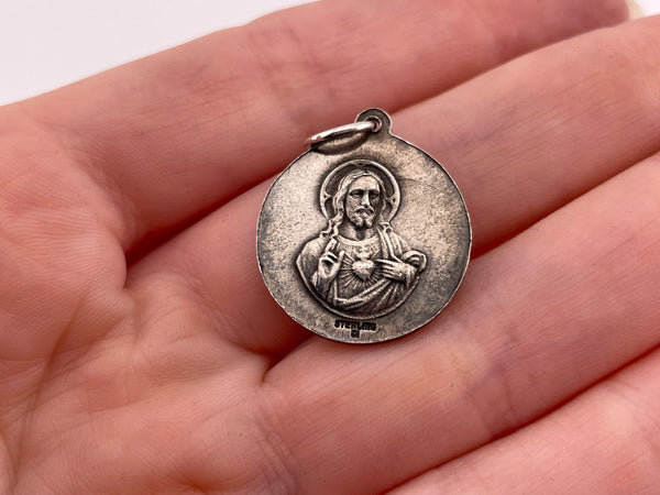 sterling silver St. Mary with child Jesus Christ pendant