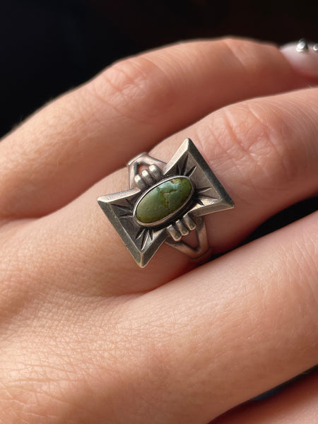 size 6.5 sterling silver turquoise ring **AS IS**