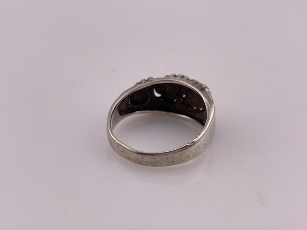 size 11.25 sterling silver gold leaf accents ring ***AS IS***