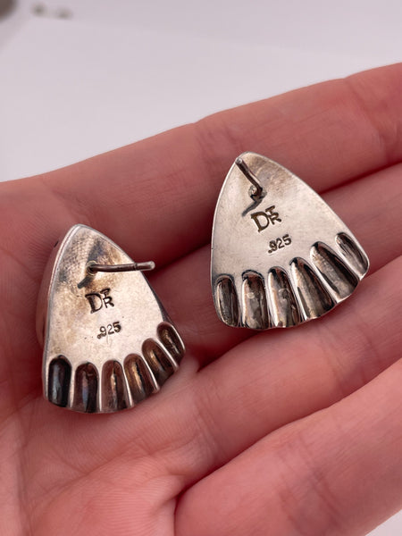 sterling silver carved turquoise Jay King post earrings