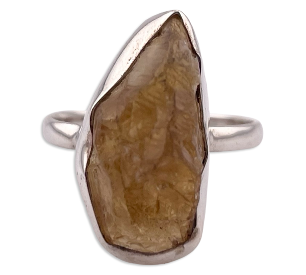 size 8.75 sterling silver raw citrine ring