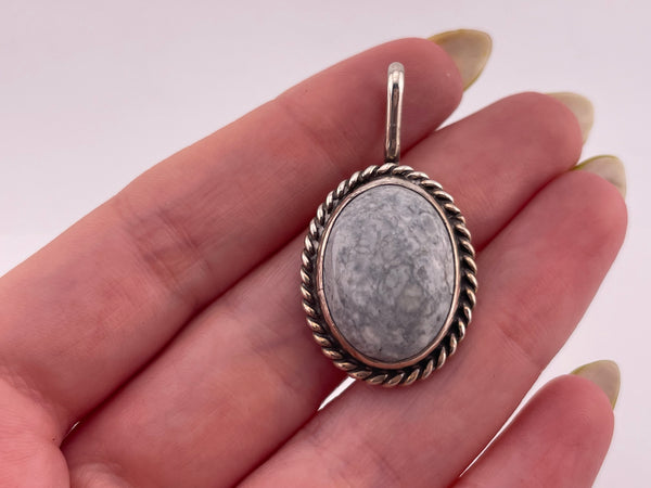 sterling silver howlite pendant