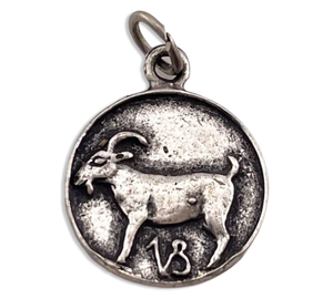 sterling silver Capricorn the Goat pendant