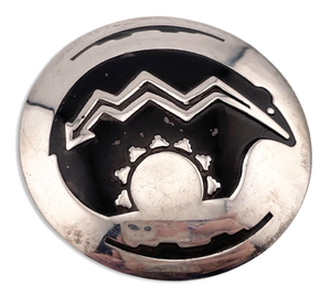 sterling silver bear black enamel brooch pin