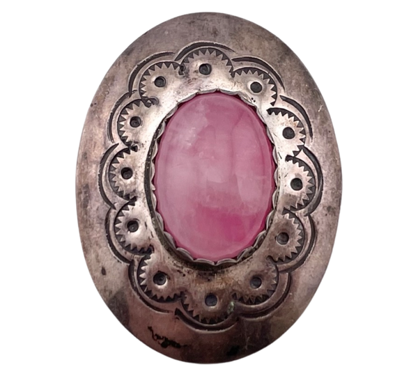 sterling silver rose quartz pendant / brooch combo