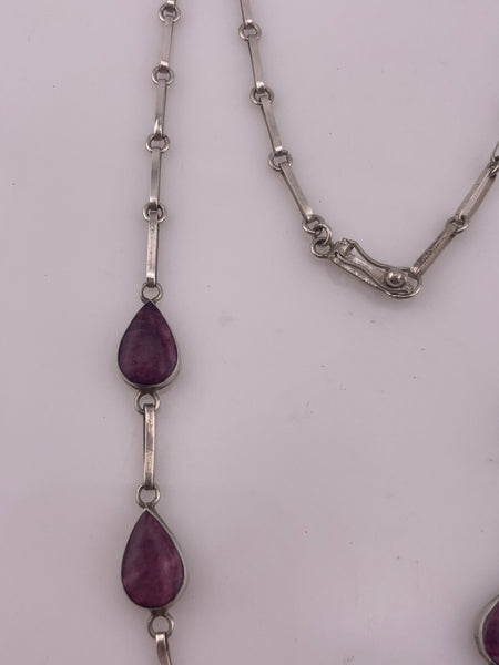 sterling silver 18" purple spiny oyster necklace