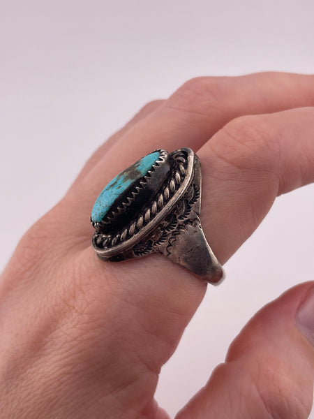 size 10.25 sterling silver turquoise ring