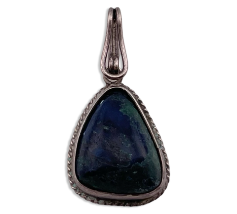 sterling silver chrysocolla pendant