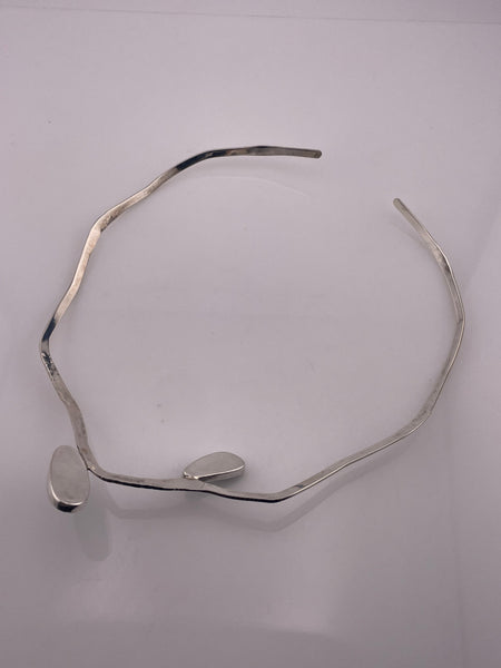 sterling silver 16-1/4" opal simulant collar necklace