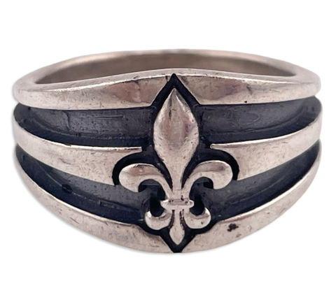 size 10.5 sterling silver fleur-de-lis ring