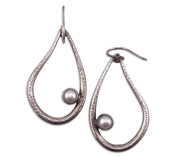 sterling silver Silpada pearl dangle earrings
