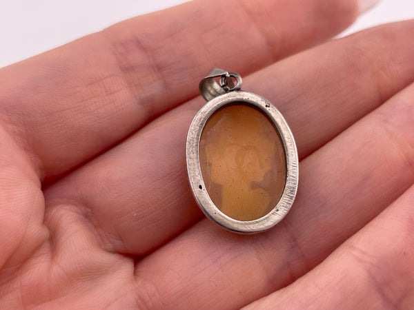 800 silver cameo pendant