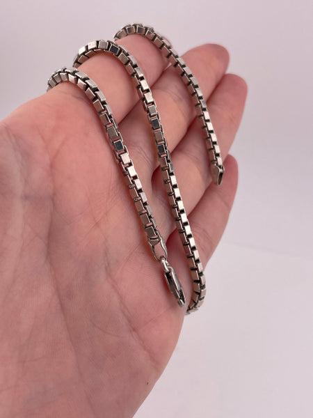 sterling silver 16-1/4" box chain necklace