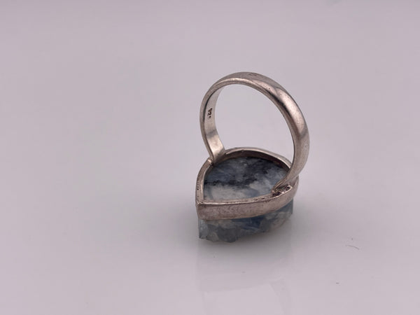 size 7.25 sterling silver raw quartz ring