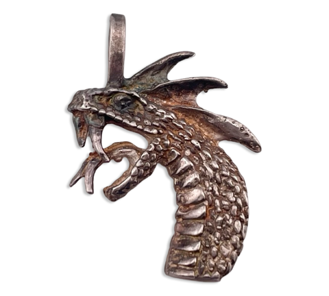 sterling silver dragon head pendant