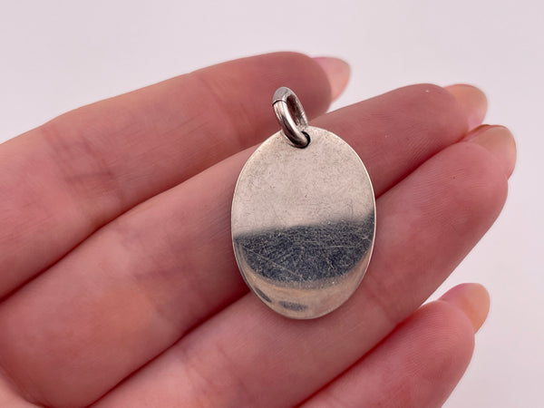 sterling silver blank tag pendant