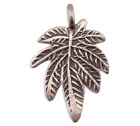 sterling silver marijuana pot leaf pendant
