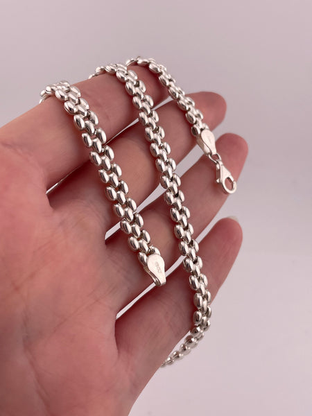 sterling silver 18" panther link chain necklace