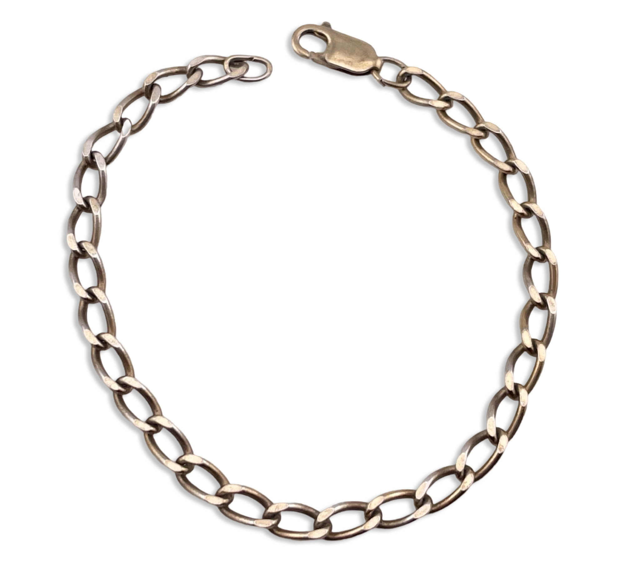 sterling silver 7-7/8" gold wash chain link bracelet