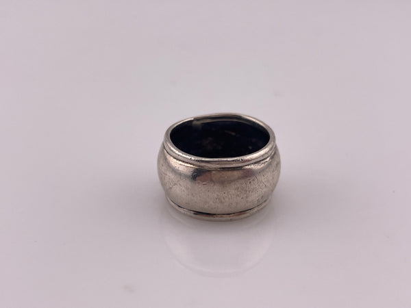size 4.75 sterling silver very worn stoneless wide band ring