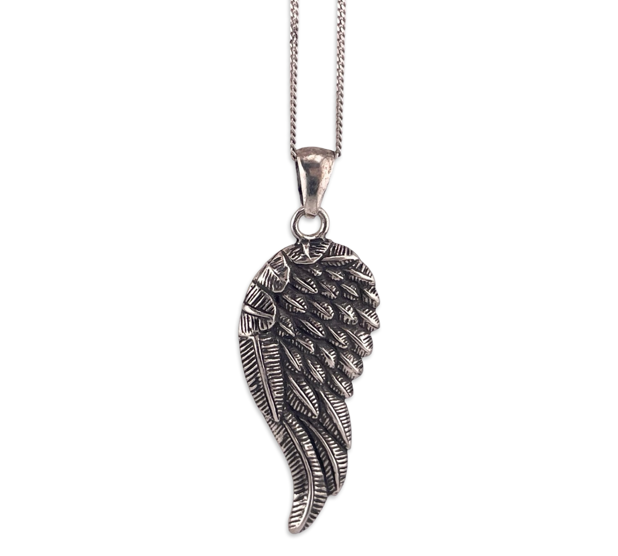 sterling silver 18" angel wing necklace