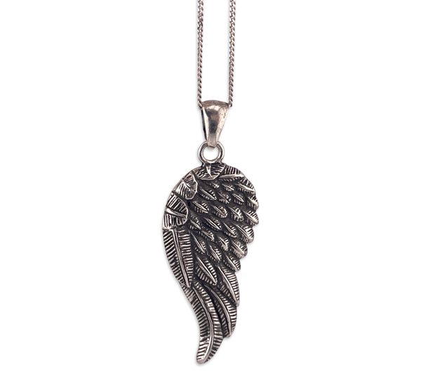 sterling silver 18" angel wing necklace