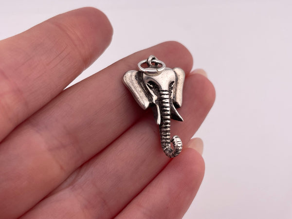 sterling silver elephant head pendant