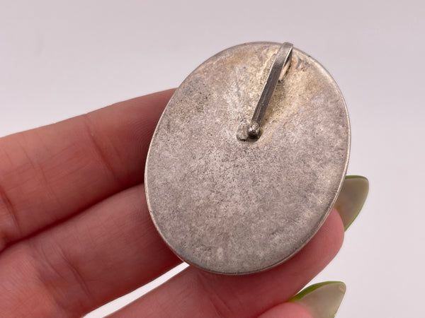 sterling silver multi-stone inlay cardinal bird pendant **AS IS**