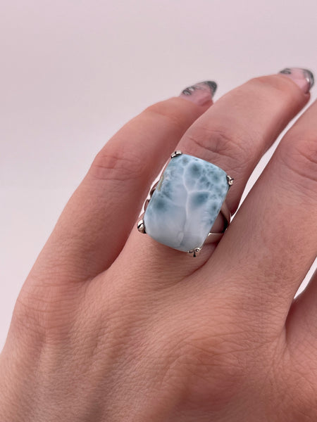 size 6.5 sterling silver larimar ring
