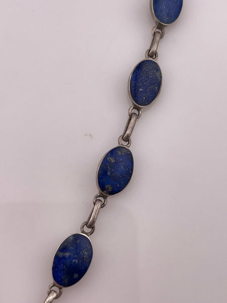 sterling silver lapis dangle necklace