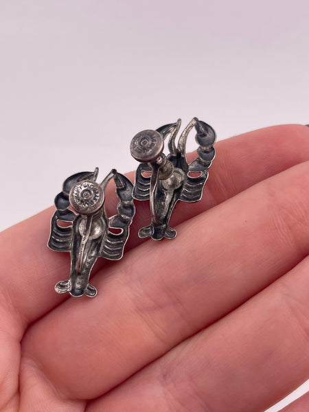 sterling silver rhodium plated lobster screw-back earrings