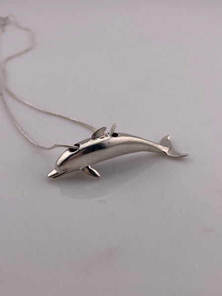 sterling silver 16-1/4" dolphin necklace