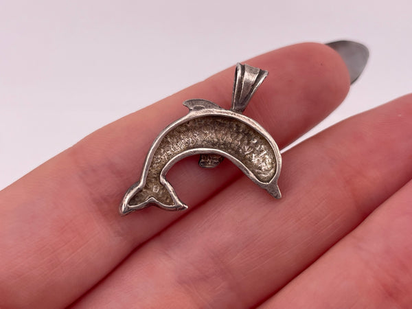 sterling silver dolphin pendant