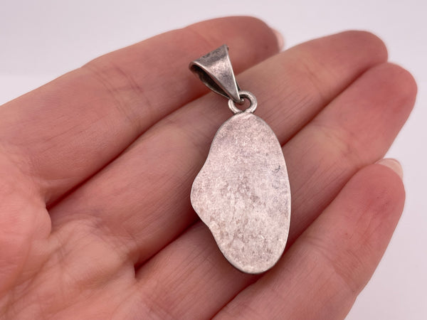 sterling silver colorful glass pendant