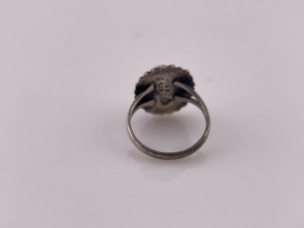 size 5.75 sterling silver yellow glass ring