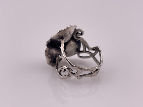 size 6.75 sterling silver synthetic pearl flower ring